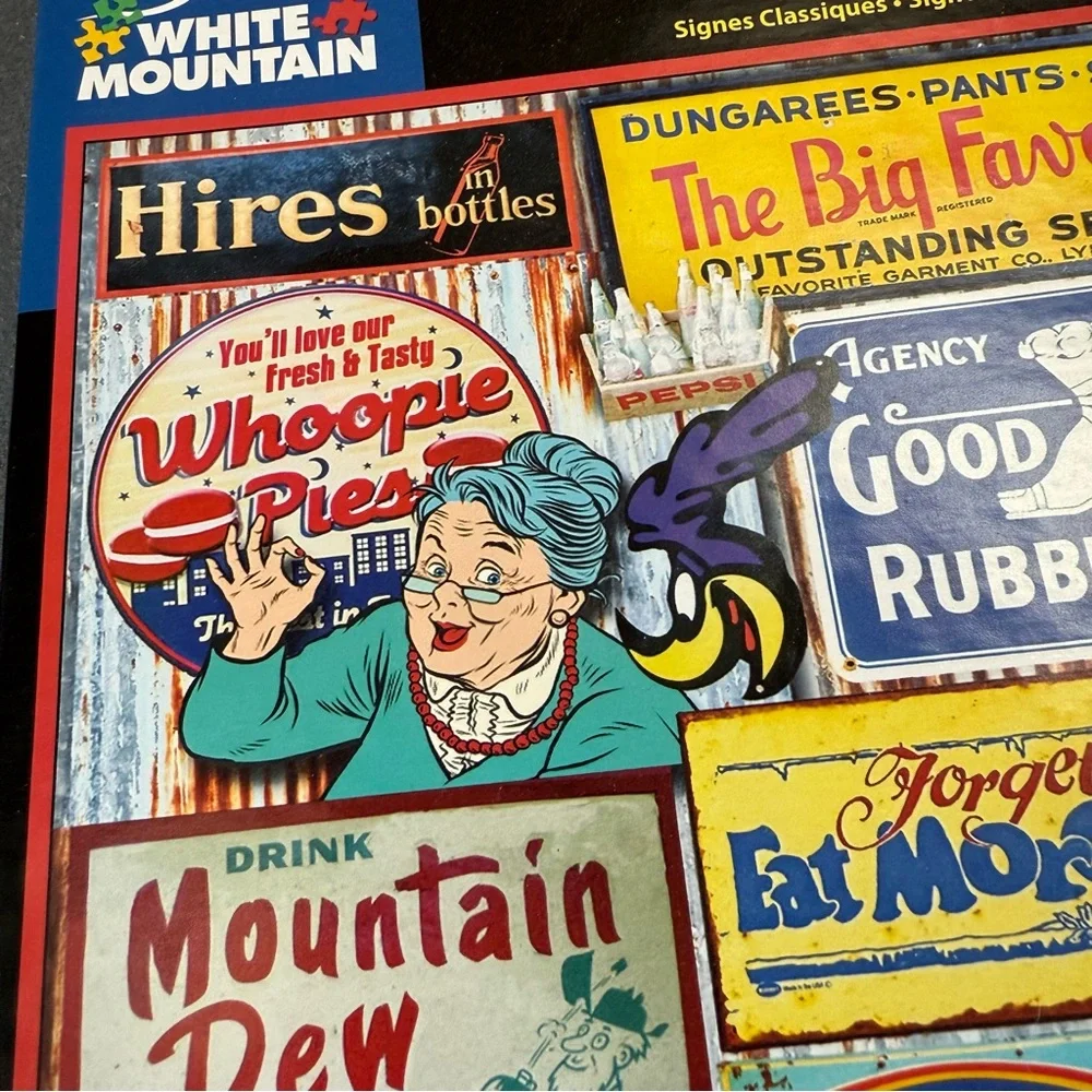 WHITE MOUNTAIN 500pc Classic Signs puzzle, larger pieces, made in USA